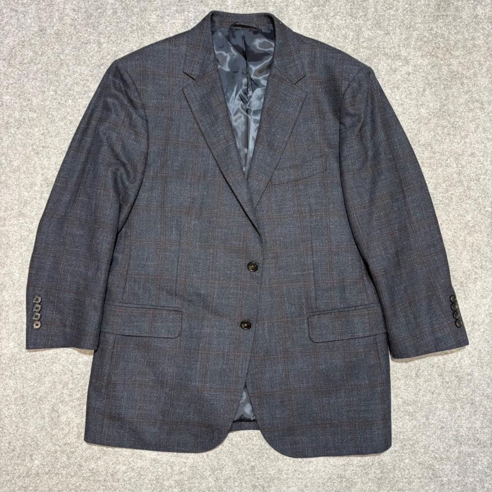 Rodd & Gunn Mens XL Sport Fit Blazer Grey Windowpane Italian Lanificio Comero